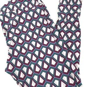 Lularoe TC Tall and Curvy Leggings Teal Pink and Gray Geometric
